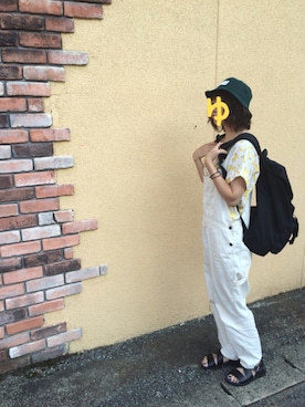 「tiptop（ティップトップ）のアイテム（オールインワン・サロペット）」を使った、ゆっちょさん（レディース・168cm）の夏コーディネート