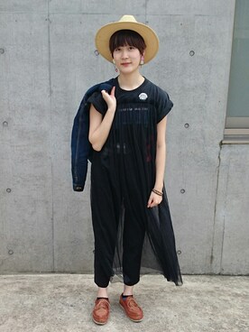 「Ray BEAMS（レイビームス）のRay BEAMS / 中折れ HAT（ハット）」を使った、ちっぴーさん（レディース・160cm）の春コーディネート