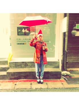 「アイテム（その他トップス、ブラウン系）」を使った、Leslie Chiさん（レディース・158cm）の冬コーディネート