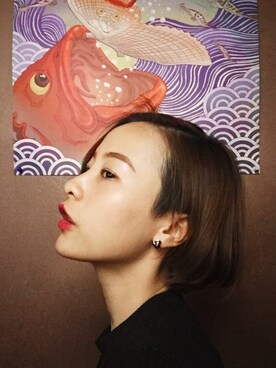 「NARS（ナーズ）のアイテム（口紅/リップティント/グロス）」を使った、喵煮妇さん（レディース・158cm）の春コーディネート