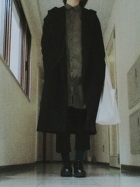 「SPINNS(スピンズ)のアイテム(シャツワンピース)」を使った、いろはさん(レディース・160cm)の冬コーディネート