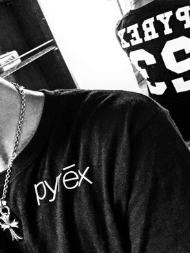 「PYREX VISION（パイレックスヴィジョン）のアイテム（トップス）」を使った、Tさん（メンズ・176cm）の夏コーディネート