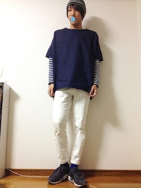 「BASISBROEK（バシスブルック）のアイテム（Tシャツ/カットソー）」を使った、TOBAKINOKOさん（メンズ・174cm）の春コーディネート