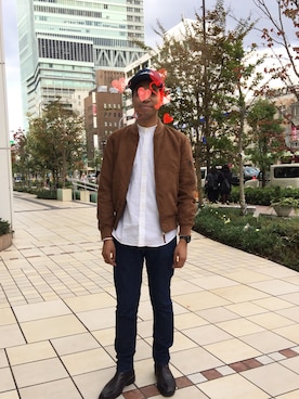 「アイテム（ポロシャツ）」を使った、Wear Manさん（メンズ・172cm）の秋コーディネート