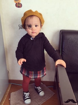 「FITH（フィス）のアイテム（パーカー）」を使った、saku19@さん（キッズ・80cm）の秋コーディネート