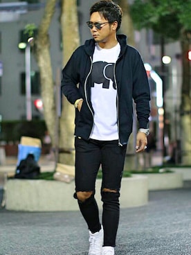 「Dive（ダイブ）のアイテム（トップス）」を使った、Shintaroさん（メンズ・184cm）の秋コーディネート