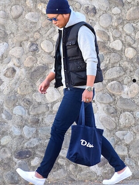 「Dive（ダイブ）のアイテム」を使った、Shintaroさん（メンズ・184cm）の秋コーディネート