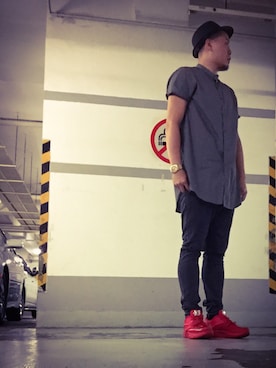 「hat」｜christotrian wk tongさん（メンズ・180cm）の春コーディネート