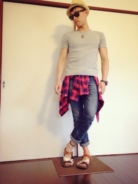 「コンフォートサンダル」｜mo_o_riさん（メンズ・174cm・20代）の春コーディネート