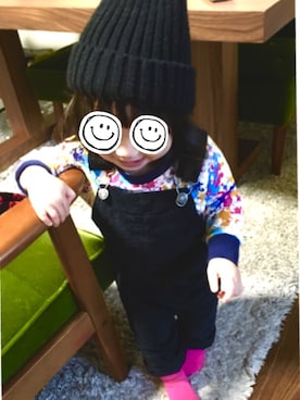 「Carter's（カーターズ）のアイテム（サロペット/オーバーオール）」を使った、Hanaさん（キッズ・60cm）の冬コーディネート