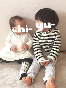 「BREEZE（ブリーズ）のアイテム（チュニック）」を使った、Yu- & Chi-さん（キッズ・100cm）の春コーディネート