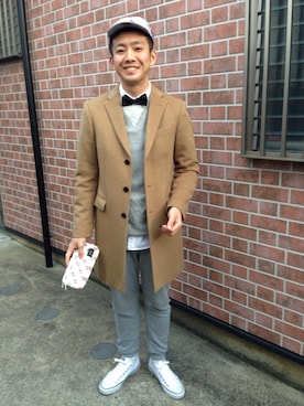 「アイテム（その他小物、ホワイト系）」を使った、やまさん（メンズ・174cm）の春コーディネート
