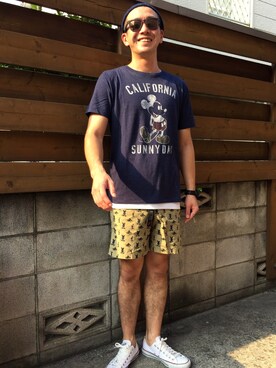 「CONVERSE（コンバース）のCONVERSE CVS ALLSTAR OX（スニーカー）」を使った、やまさん（メンズ・174cm）の夏コーディネート