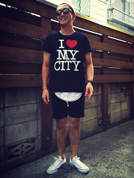 「CONVERSE（コンバース）のCONVERSE CVS ALLSTAR OX（スニーカー）」を使った、やまさん（メンズ・174cm）の夏コーディネート