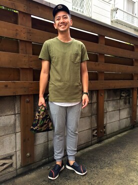 「BALANCE&HARMONY（バランスアンドハーモニー）のアイテム」を使った、やまさん（メンズ・173cm）の夏コーディネート