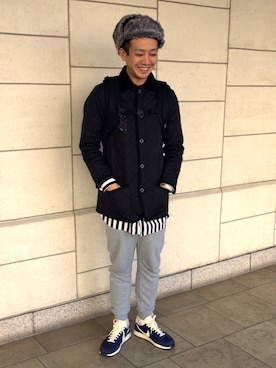 「BEAMS F（ビームスエフ）のアイテム（その他アウター）」を使った、やまさん（メンズ・174cm）の冬コーディネート