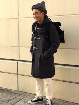 「orcival」｜「アイテム（ダッフルコート）」を使った、やまさん（メンズ・174cm）の冬コーディネート