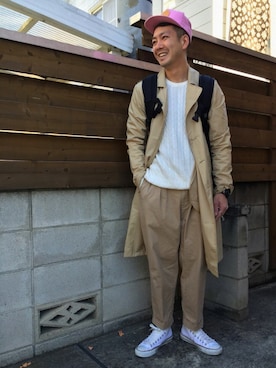 「CONVERSE（コンバース）のCONVERSE CVS ALLSTAR OX（スニーカー）」を使った、やまさん（メンズ・173cm）の冬コーディネート