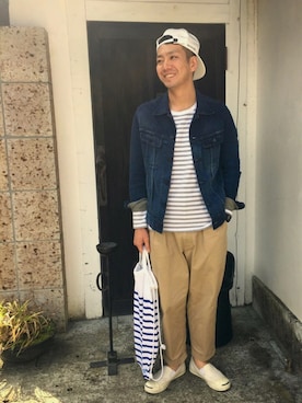 「MASACA HAT（マサカハット）のアイテム」を使った、やまさん（メンズ・173cm）の春コーディネート