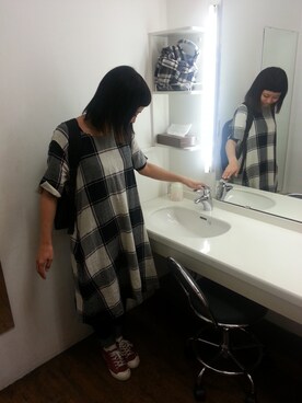 「ラフスタイル」｜「アイテム（チュニック）」を使った、misatoSakumaさん（レディース・153cm）の春コーディネート