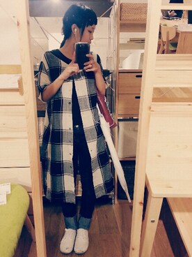 「LEPSIM（レプシィム）のアイテム（チュニック）」を使った、misatoSakumaさん（レディース・153cm）の夏コーディネート