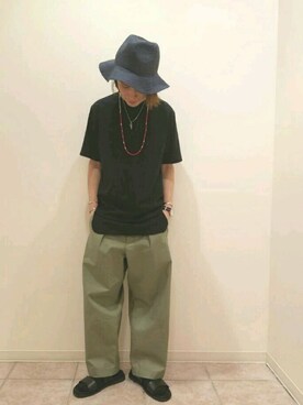 「JUNRED（ジュンレッド）のアイテム（サンダル）」を使った、Denさん（メンズ・169cm）の夏コーディネート