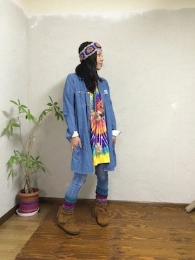 「フェザー」｜「アイテム（レッグウェア）」を使った、ココペリさん（レディース・159cm）の秋コーディネート