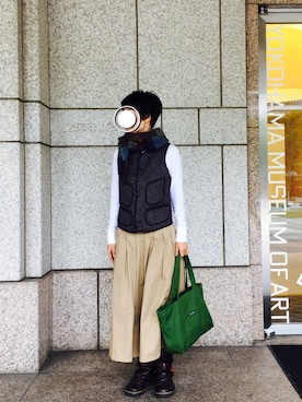 「n100（エヌワンハンドレッド）のアイテム」を使った、ヤエコさん（レディース・162cm）の秋コーディネート