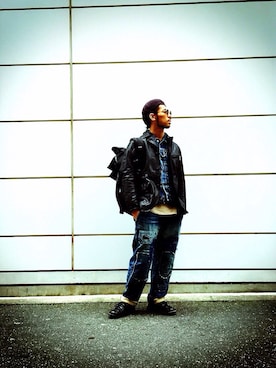 「nonnative（ノンネイティブ）のアイテム（ブルゾン）」を使った、Keirさん（メンズ・175cm）の冬コーディネート