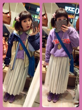 「スウェット×シャツ」｜bakeさん（レディース・160cm）の冬コーディネート