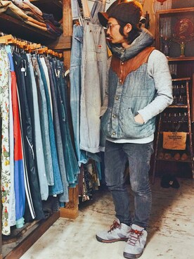 「CONEYのアイテム」を使った、ことりの昭和ちゃん ✅さん（メンズ・171cm）の秋コーディネート