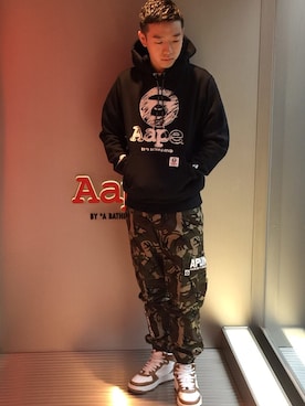 「カモ柄」｜松枝 宏明さん（メンズ・164cm）の秋コーディネート