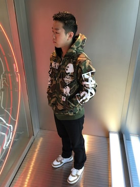 「カモ柄」｜松枝 宏明さん（メンズ・164cm）の春コーディネート