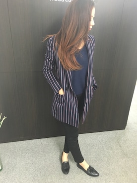 「ストライプジャケット」｜モーダクラトーレさん（メンズ・175cm）の秋コーディネート