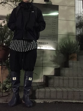 「アイテム（レインシューズ）」を使った、shinさん（メンズ・179cm）の秋コーディネート