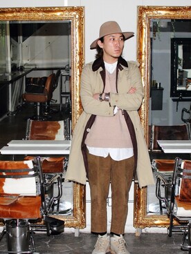 「MARTIN MARGIELA（マルタンマルジェラ）のアイテム（トレンチコート）」を使った、shinさん（メンズ・179cm）の秋コーディネート