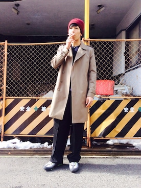 「TOPMAN（トップマン）のアイテム（ニットキャップ/ビーニー）」を使った、kyoheiさん（メンズ・181cm）の冬コーディネート