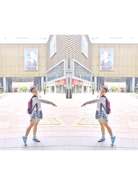 「H&M（エイチ・アンド・エム）のアイテム（パーカー、ホワイト系）」を使った、大不凹さん（レディース・158cm）の春コーディネート
