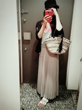 「UNIQLO（ユニクロ）のアイテム（スカート、グレー系）」を使った、nikoさん（レディース・155cm）の夏コーディネート