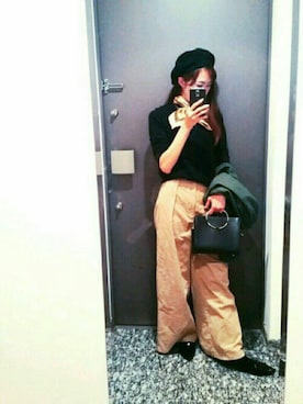 「私物のアイテム（バンダナ/スカーフ、ベージュ系）」を使った、nikoさん（レディース・155cm）の秋コーディネート