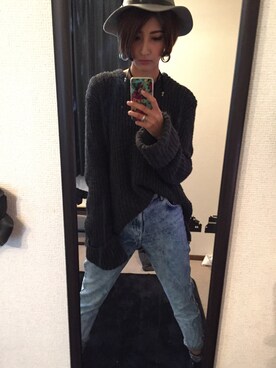 「MOUSSY（マウジー）のアイテム（帽子）」を使った、Lisaさん（メンズ・178cm）の冬コーディネート