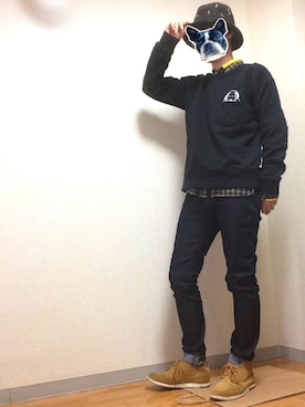 「シャツ×スウェット」｜「アイテム（その他）」を使った、Mooooo‼︎さん（メンズ・166cm）の春コーディネート