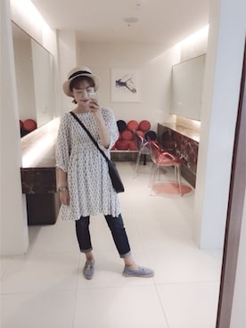 「SCALPERS（スカルパース）のアイテム」を使った、김진희さん（レディース・161cm）の夏コーディネート