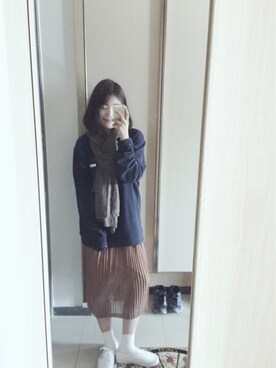 「skirt」｜「アイテム（スウェット）」を使った、김진희さん（レディース・161cm）の秋コーディネート