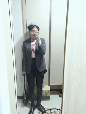 「skirt」｜「アイテム（その他アウター）」を使った、김진희さん（レディース・161cm）の秋コーディネート