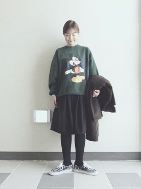 「skirt」｜「アイテム（スウェット）」を使った、김진희さん（レディース・161cm）の冬コーディネート