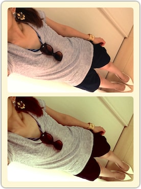 「GAP（ギャップ）のＴシャツ（Tシャツ/カットソー、グレー系）」を使った、ＹｕＲｉｅさん（レディース・157cm）の夏コーディネート