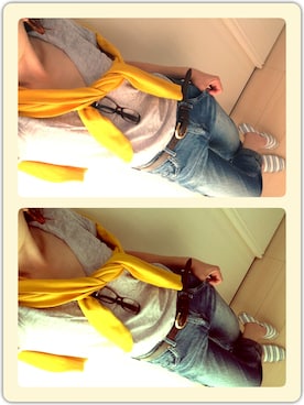 「GAP（ギャップ）のＴシャツ（Tシャツ/カットソー、グレー系）」を使った、ＹｕＲｉｅさん（レディース・157cm）の夏コーディネート