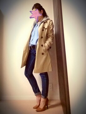 「GAP（ギャップ）のアイテム（シャツ/ブラウス、ブルー系）」を使った、ＹｕＲｉｅさん（レディース・157cm）の春コーディネート