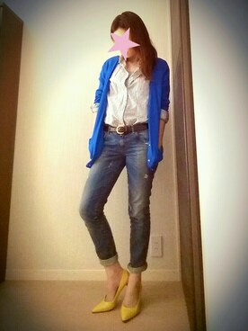 「GAP（ギャップ）のアイテム（シャツ/ブラウス、グレー系）」を使った、ＹｕＲｉｅさん（レディース・157cm）の春コーディネート